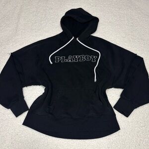Playboy by Pacsun Women Black Classic Logo Layered Hoodie